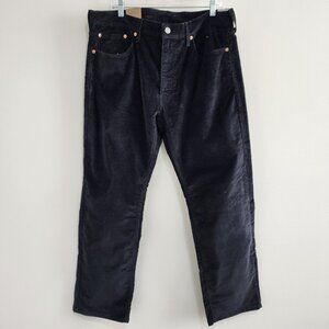 NWT Levi's 559 Relaxed Straight Corduroy Pants Mens 36x30 Black - Y2K